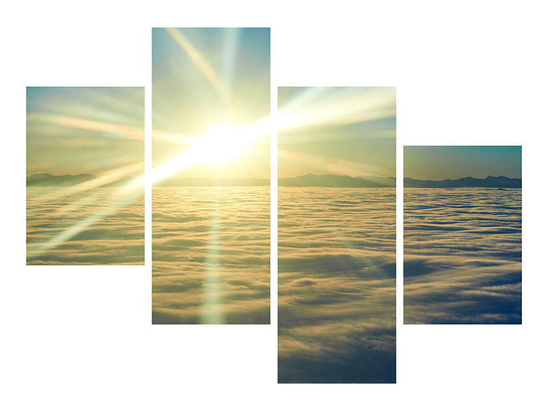 modern-4-piece-canvas-print-sunrise-above-the-clouds