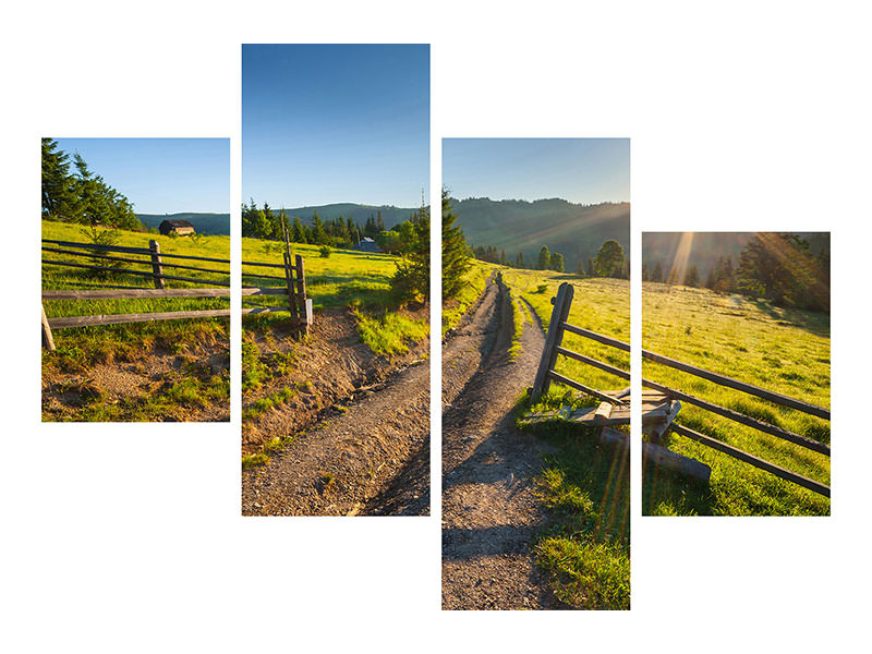 modern-4-piece-canvas-print-sunrise-at-mountain