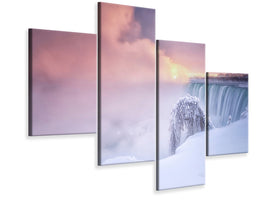 modern-4-piece-canvas-print-sunrise-at-niagara-falls