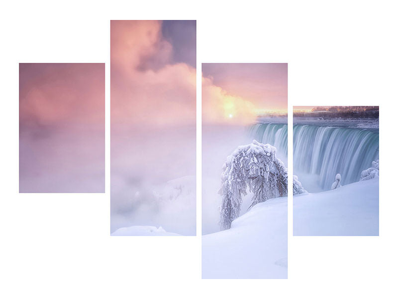 modern-4-piece-canvas-print-sunrise-at-niagara-falls