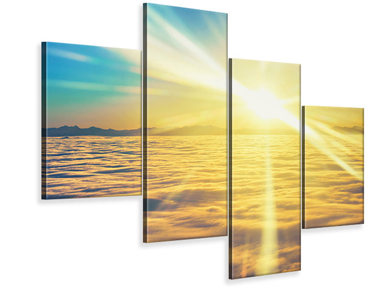 modern-4-piece-canvas-print-sunset-above-the-clouds