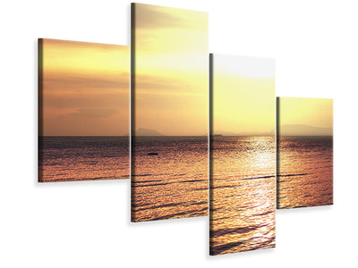 modern-4-piece-canvas-print-sunset-at-the-lake