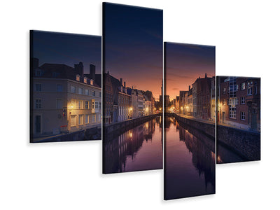 modern-4-piece-canvas-print-sunset-in-brugge