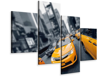 modern-4-piece-canvas-print-taxi-in-nyc