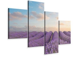 modern-4-piece-canvas-print-the-blooming-lavender-field