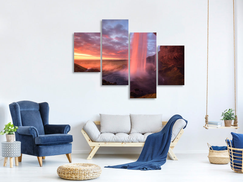 modern-4-piece-canvas-print-the-burning-falls