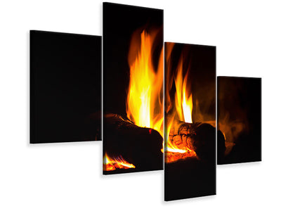 modern-4-piece-canvas-print-the-fireplace