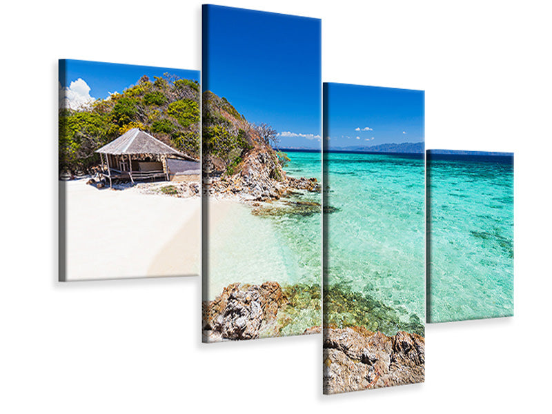 modern-4-piece-canvas-print-the-house-on-the-beach