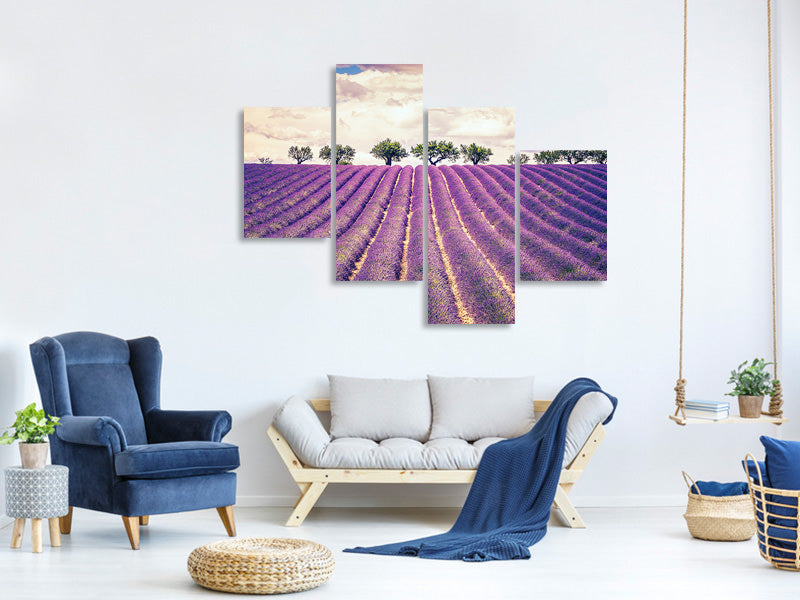 modern-4-piece-canvas-print-the-lavender-field-ii