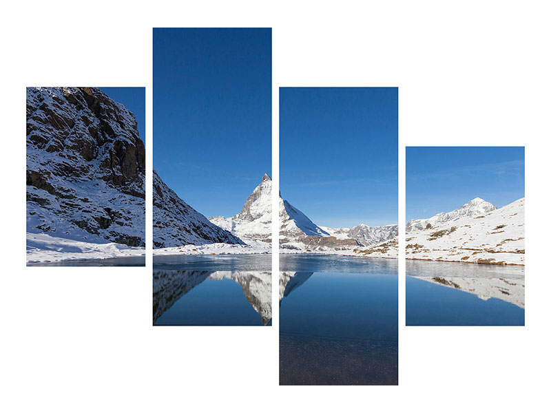 modern-4-piece-canvas-print-the-riffelsee-on-matterhorn