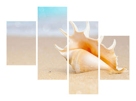 modern-4-piece-canvas-print-the-shell-on-the-beach