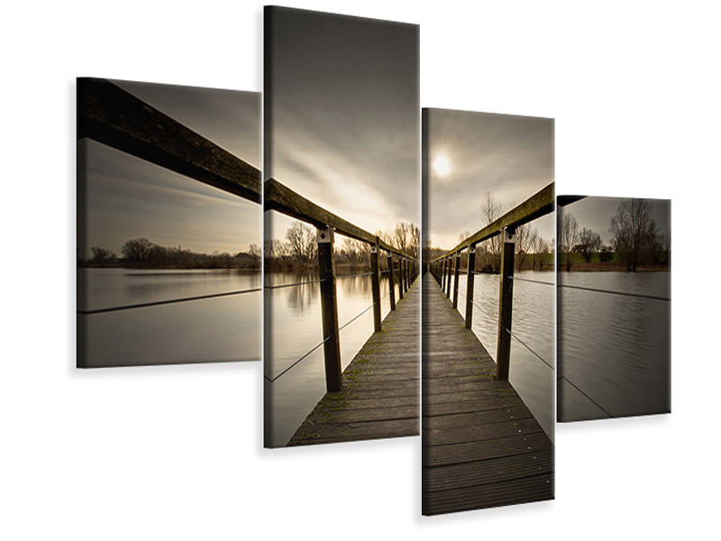 modern-4-piece-canvas-print-the-wooden-bridge