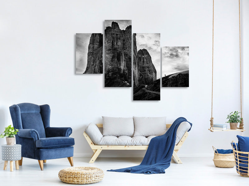 modern-4-piece-canvas-print-tre-cime-tear-of-snow