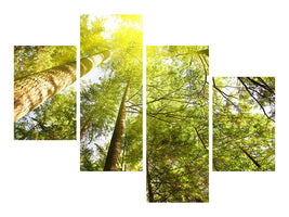 modern-4-piece-canvas-print-treetops-in-the-sun