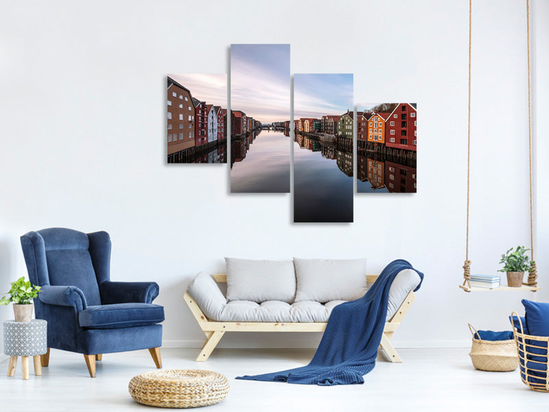 modern-4-piece-canvas-print-trondheim-norway