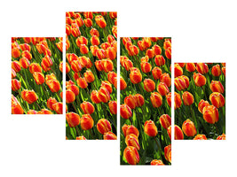 modern-4-piece-canvas-print-tulip-field-in-orange