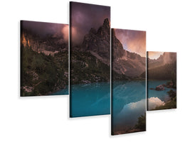 modern-4-piece-canvas-print-turquoise-refection