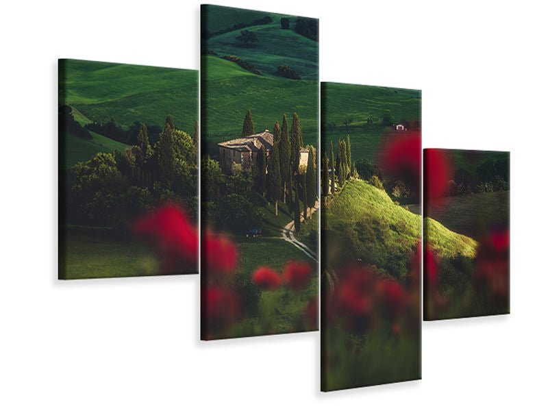 modern-4-piece-canvas-print-tuscany-spring-blossoms