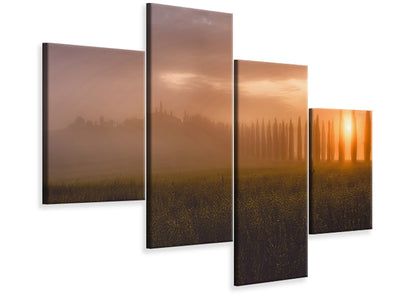 modern-4-piece-canvas-print-tuscany-sunrising