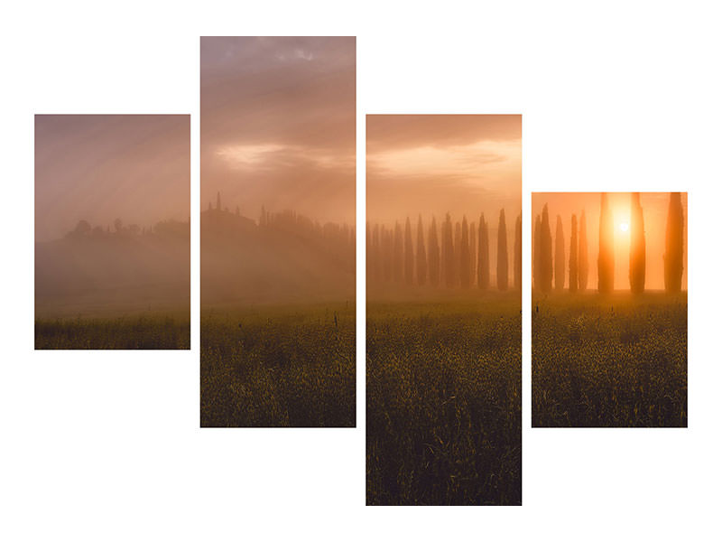 modern-4-piece-canvas-print-tuscany-sunrising