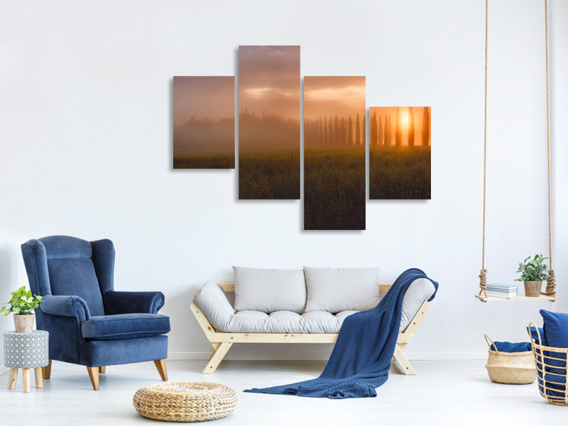 modern-4-piece-canvas-print-tuscany-sunrising