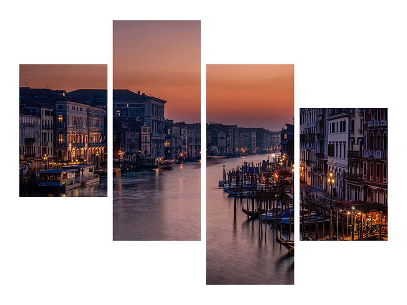 modern-4-piece-canvas-print-venice-grand-canal-at-sunset