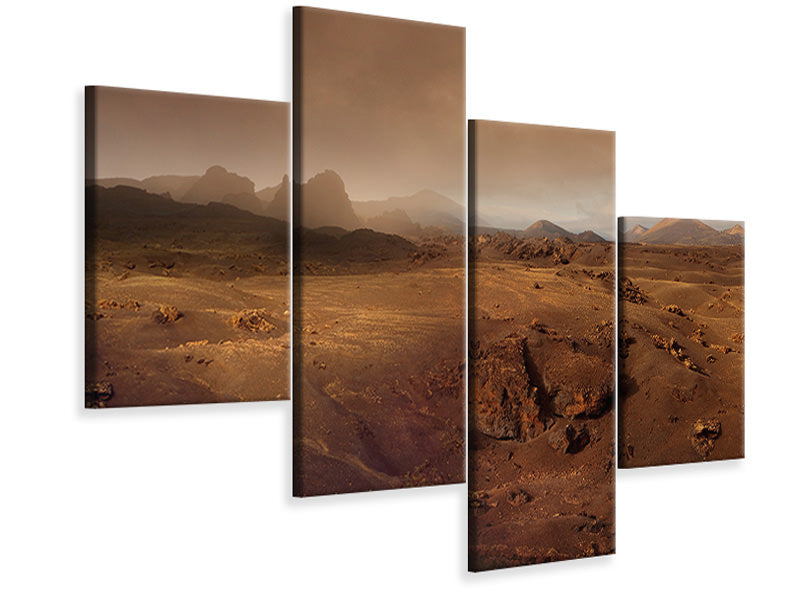 modern-4-piece-canvas-print-volcanic-landscape-in-the-morning-fog