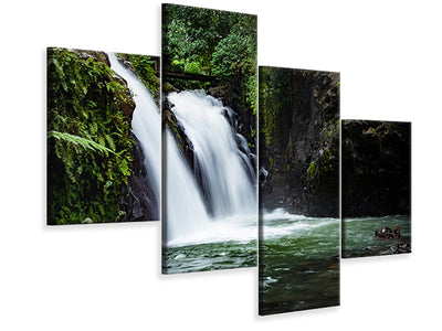 modern-4-piece-canvas-print-waterfall-in-the-evening-light