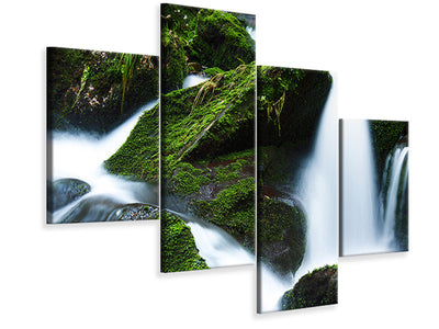 modern-4-piece-canvas-print-wild-waterfall