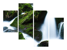 modern-4-piece-canvas-print-wild-waterfall