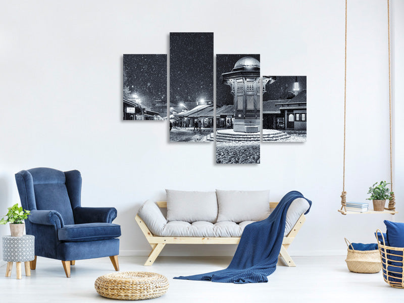 modern-4-piece-canvas-print-winter-in-sarajevo