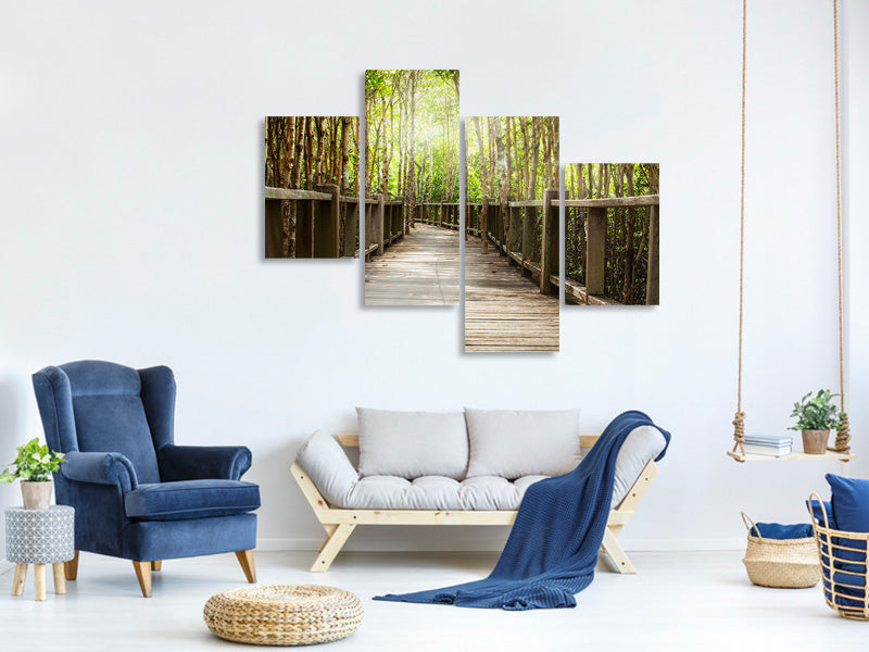 modern-4-piece-canvas-print-wooden-bridge