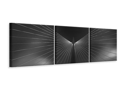 panoramic-3-piece-canvas-print-angel-in-black-and-white