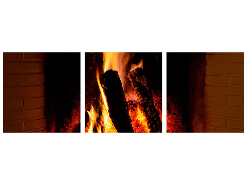 panoramic-3-piece-canvas-print-fire-in-the-chimney
