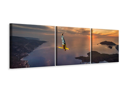 panoramic-3-piece-canvas-print-freefalling-with-guillaume-galvani
