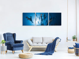 panoramic-3-piece-canvas-print-hammerhead-shark-underwater-photography