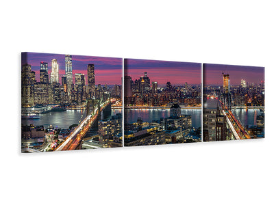 panoramic-3-piece-canvas-print-manhattan-skyline-during-beautiful-sunset