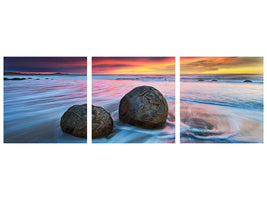 panoramic-3-piece-canvas-print-moeraki-boulders-ii