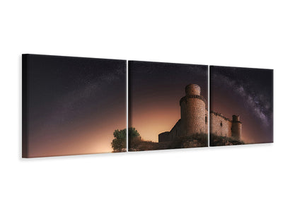 panoramic-3-piece-canvas-print-night-in-the-old-castle