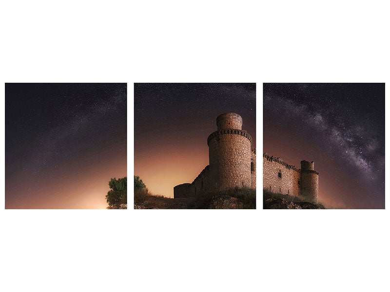 panoramic-3-piece-canvas-print-night-in-the-old-castle