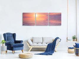 panoramic-3-piece-canvas-print-sunset-by-the-lake