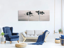 panoramic-3-piece-canvas-print-the-dolphins