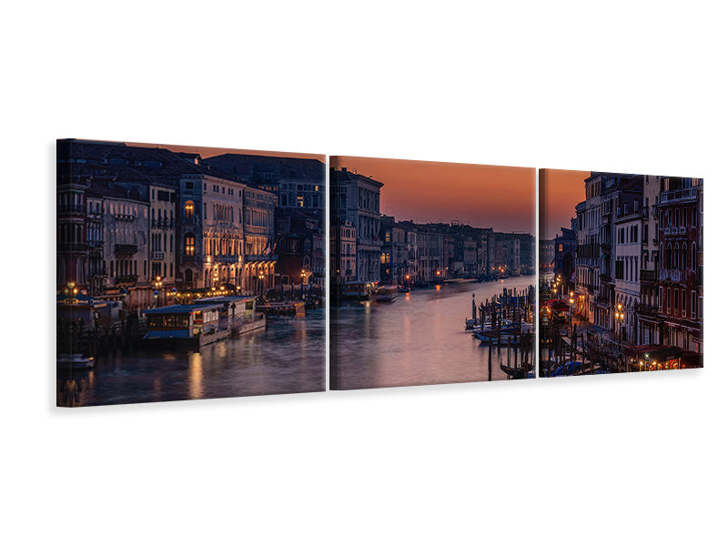 panoramic-3-piece-canvas-print-venice-grand-canal-at-sunset