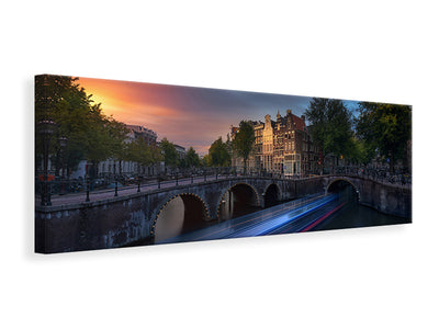 panoramic-canvas-print-amsterdam-sunset