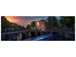 panoramic-canvas-print-amsterdam-sunset