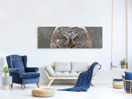 panoramic-canvas-print-great-grey-owl-winter-portrait