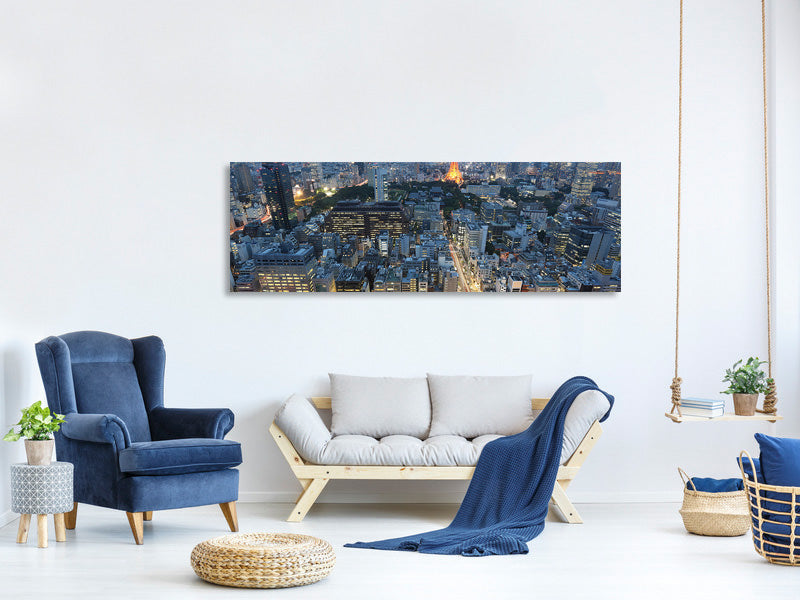 panoramic-canvas-print-paris-in-the-evening